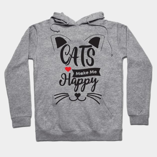 cats make me happy shirt Hoodie by boufart